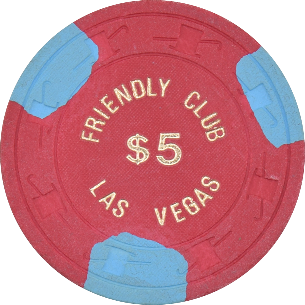 Friendly Club Casino Las Vegas Nevada $5 Chip 1978