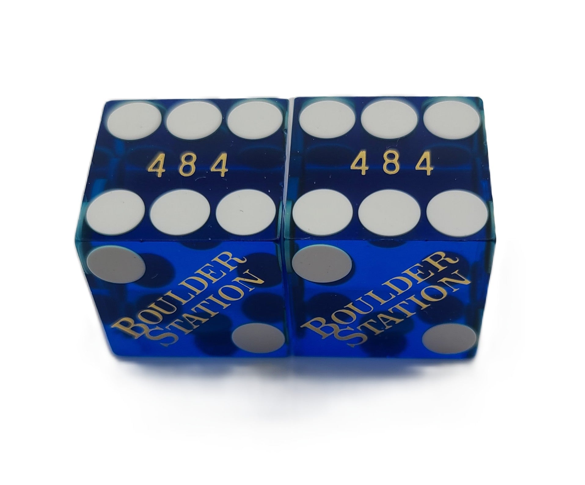 Boulder Station Casino Las Vegas Used Pair of Matching Blue Dice