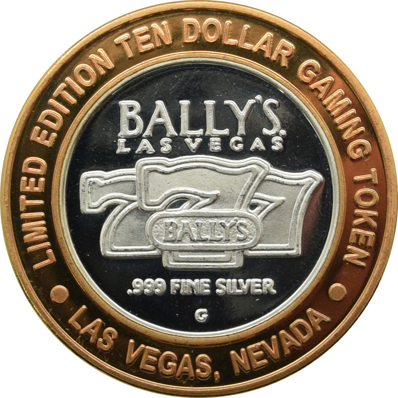 Bally's Casino Las Vegas "Monorail" $10 Silver Strike .999 Fine Silver 1999