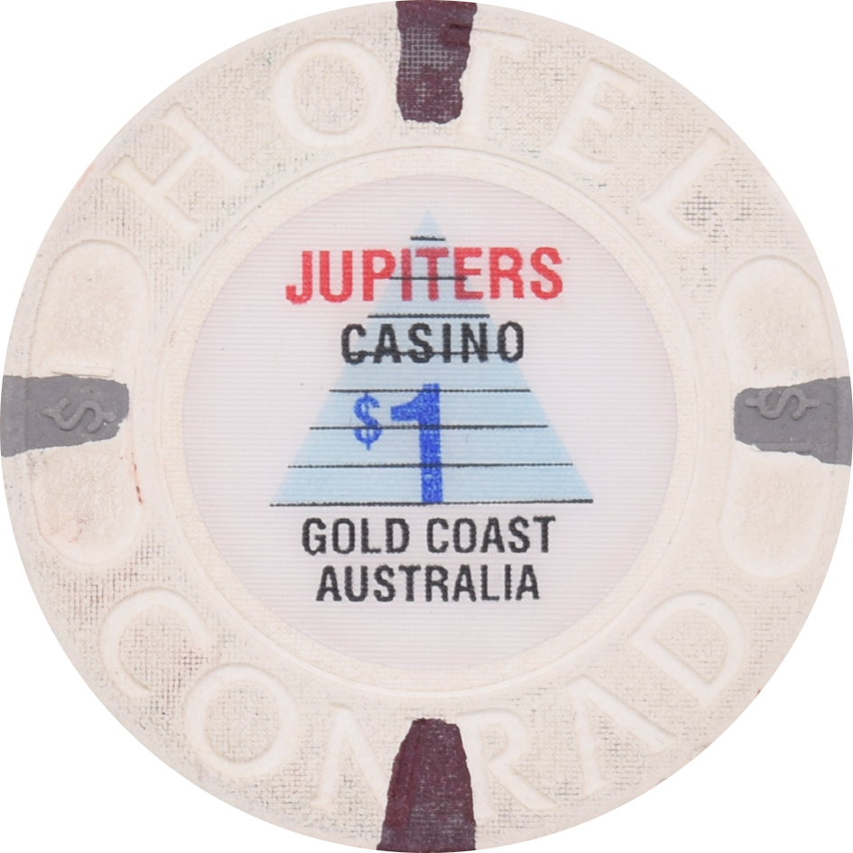 Jupiters Casino (Conrad) Gold Coast QLD Australia $1 Chip