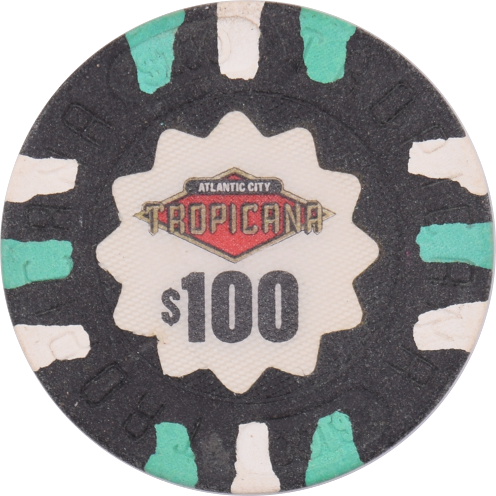 Tropicana Casino Atlantic City New Jersey $100 Chip