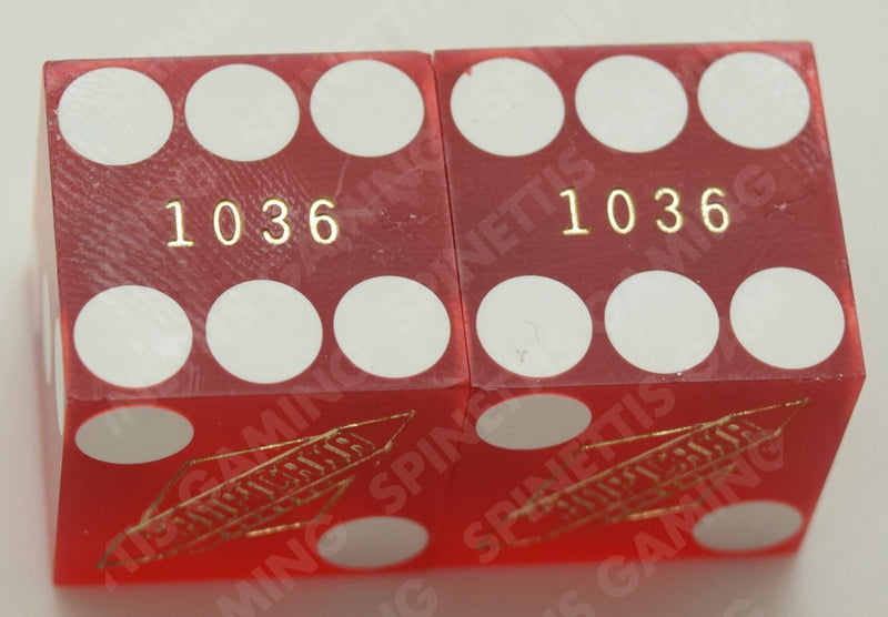 Tropicana Express Casino Laughlin Nevada Matching Number Used Pair of Dice