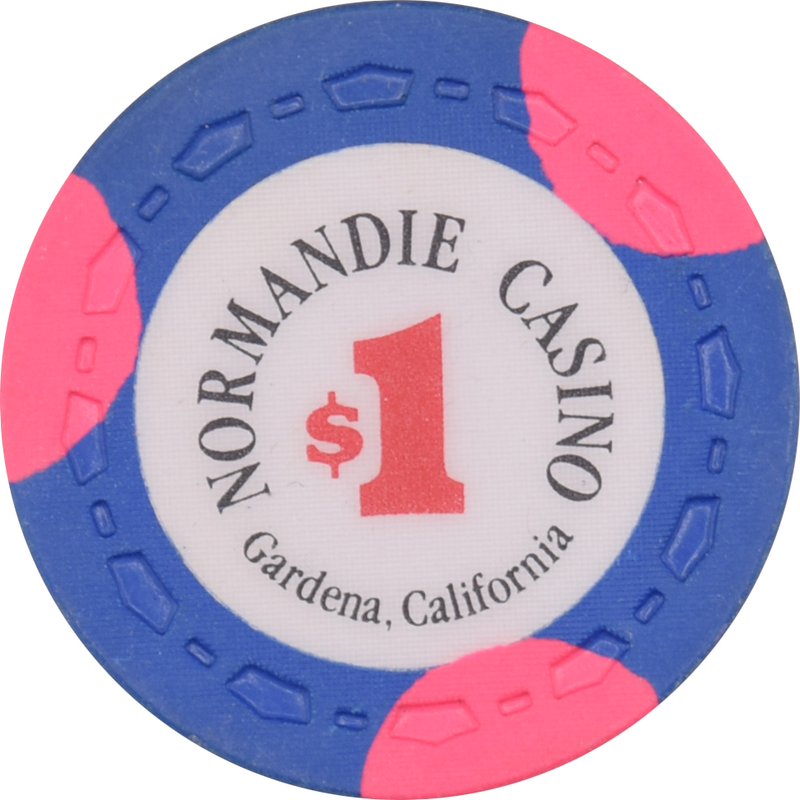 Normandie Club Casino Gardena California $1 Inlay TRK Chip