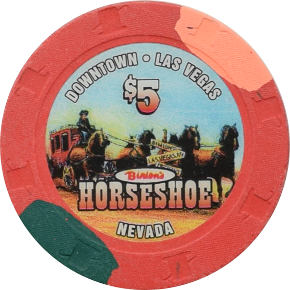 Binion's Horseshoe Club Casino Las Vegas Nevada $5 Stagecoach Chip 2004