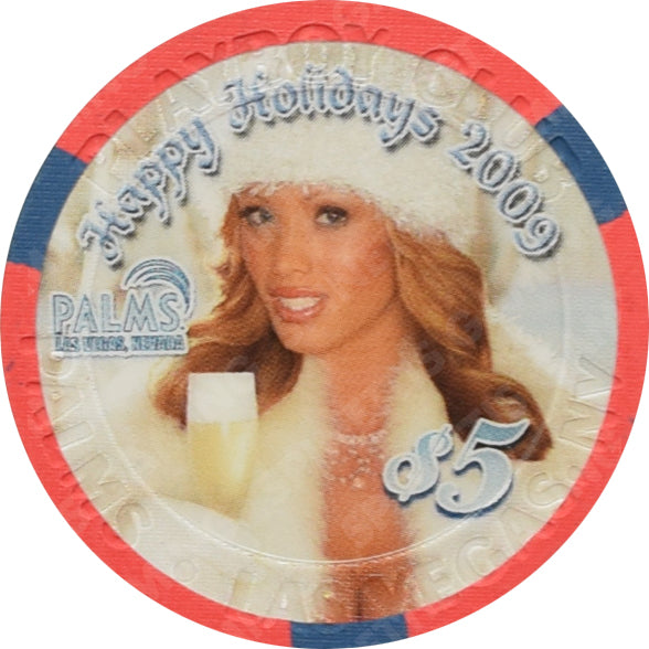 Playboy Palms Casino Las Vegas Nevada $5 Happy Holidays Chip 2009