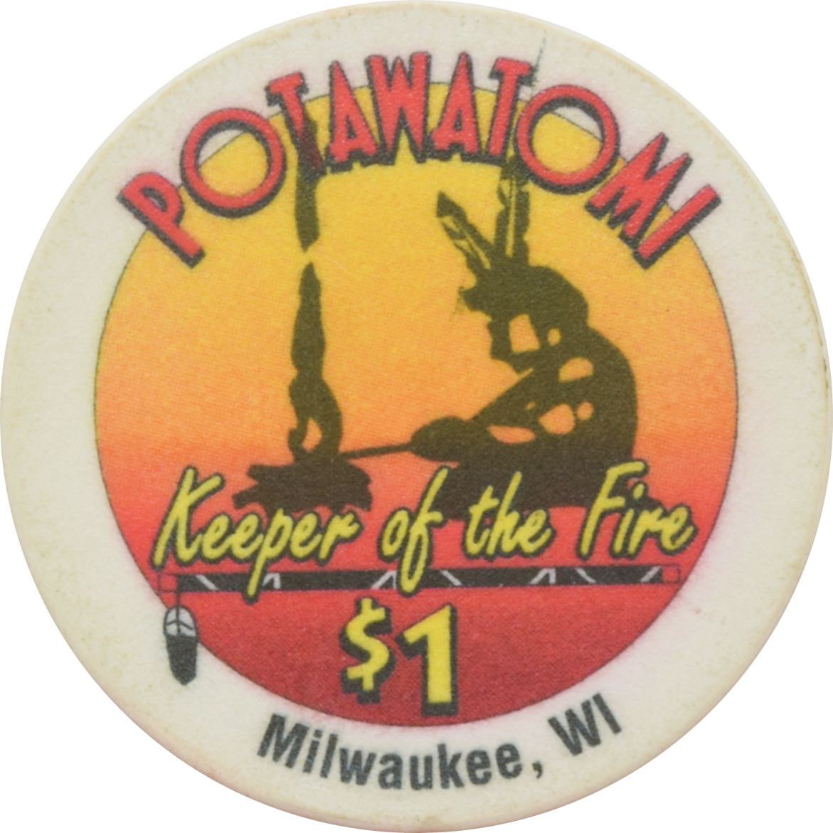 Potawatomi Casino Milwaukee Wisconsin $1 Chip