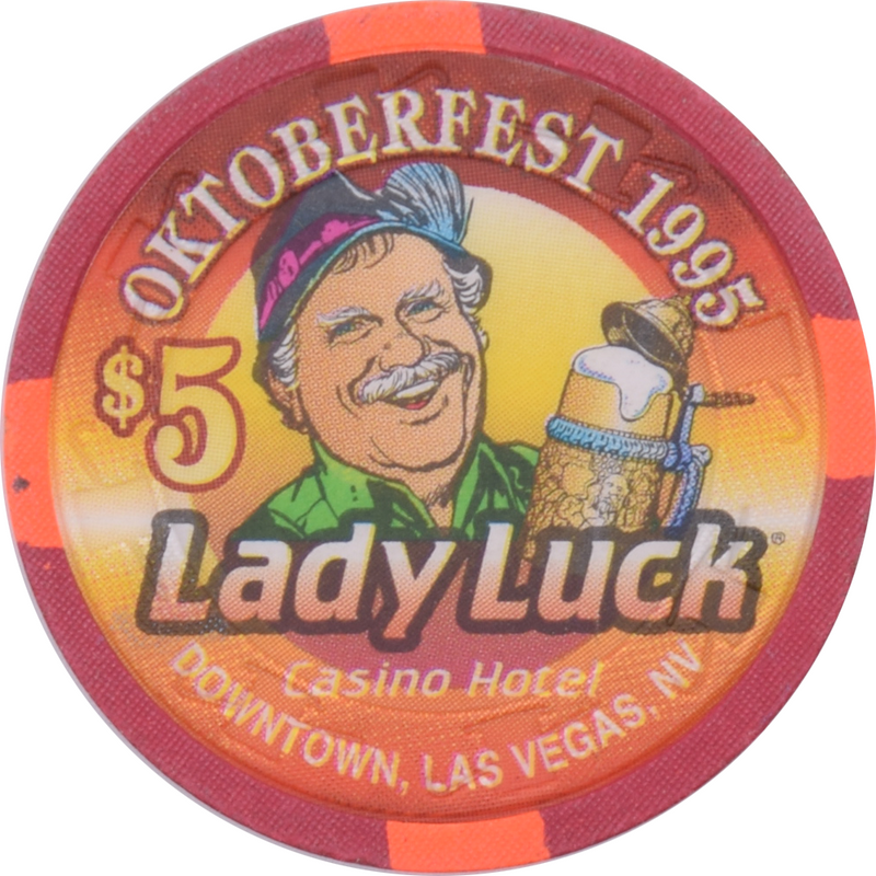 Lady Luck Casino Las Vegas Nevada $5 Oktoberfest Chip 1995