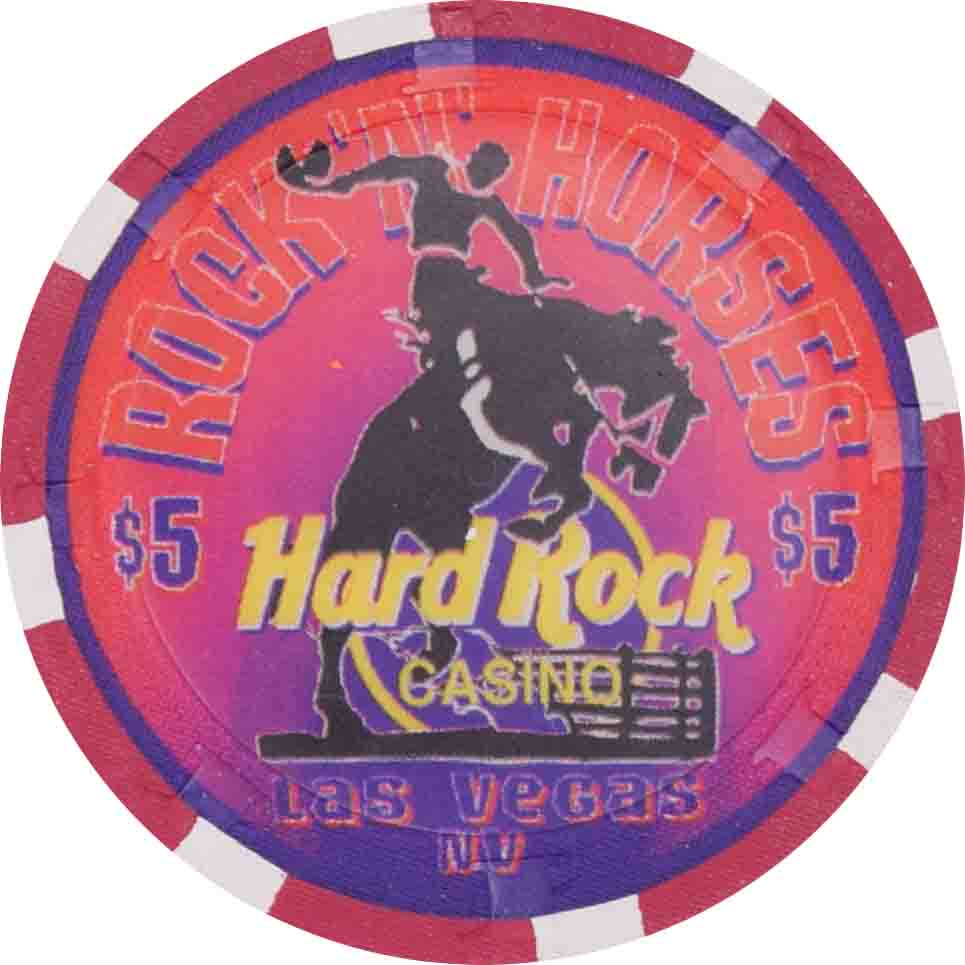 Hard Rock Casino Las Vegas Nevada $5 Rock-N-Horses / Saddle Bronc Chip 2002