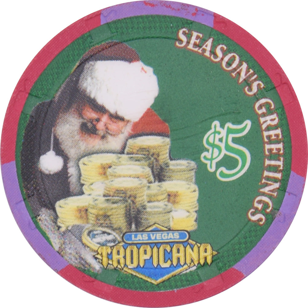 Tropicana Casino Las Vegas Nevada $5 Christmas / Season's Greetings Chip 1999