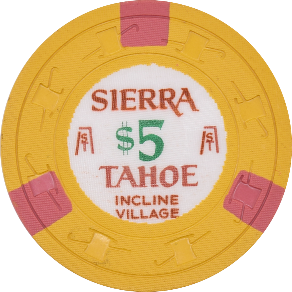 Sierra Tahoe Casino Incline Village Nevada $5 Mustard Chip 1965