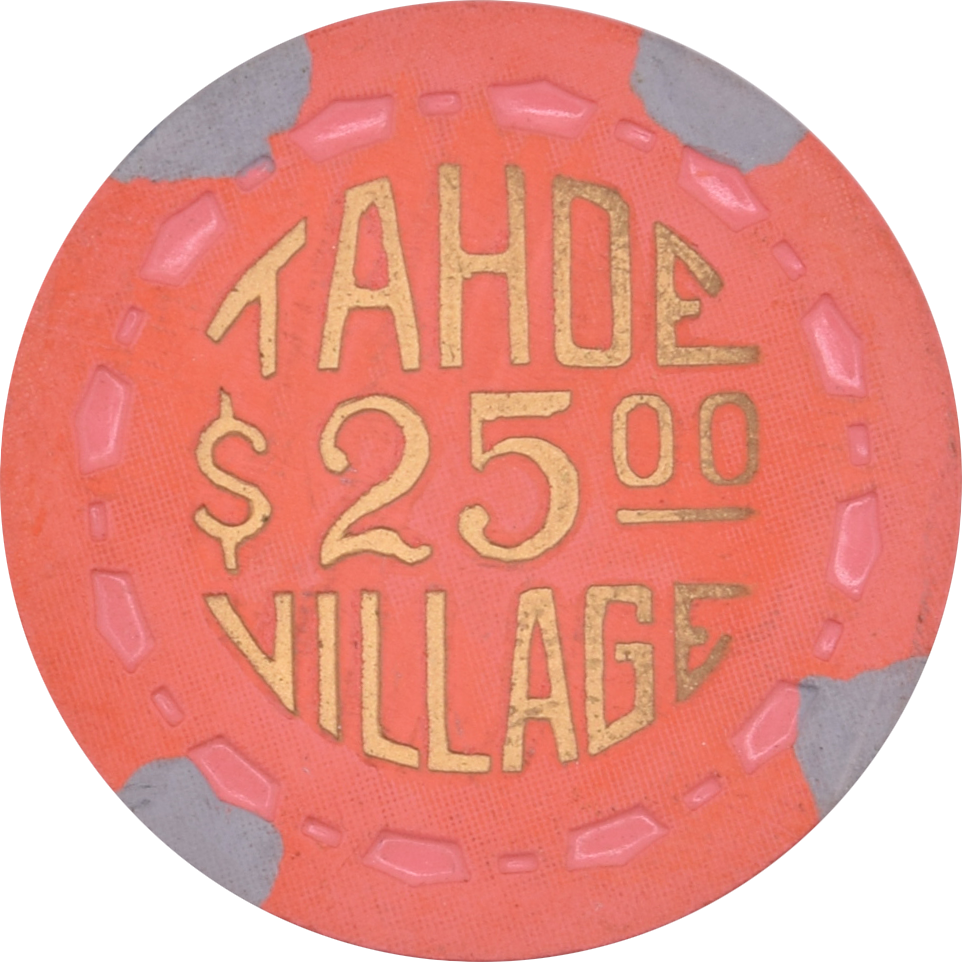 Tahoe Village Casino Lake Tahoe Nevada $25 Chip 1950