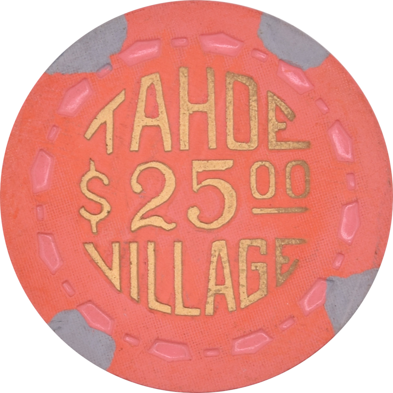 Tahoe Village Casino Lake Tahoe Nevada $25 Chip 1950