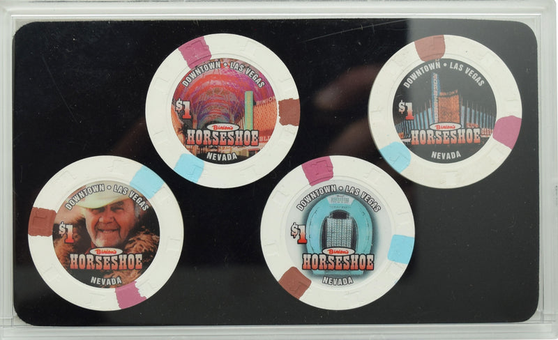 Horseshoe Club (Binion's) Casino Las Vegas Nevada Set of 4 $1 Chips