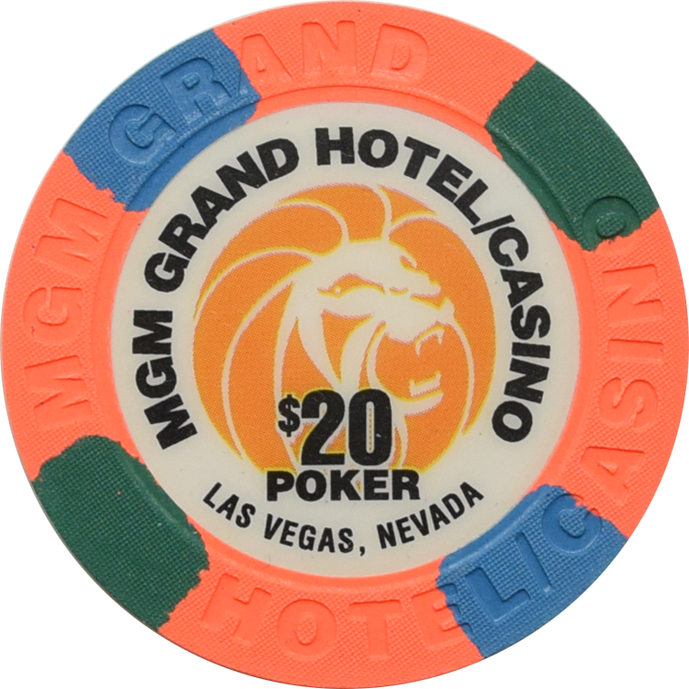 MGM Grand Casino Las Vegas Nevada $20 Poker Chip 2005