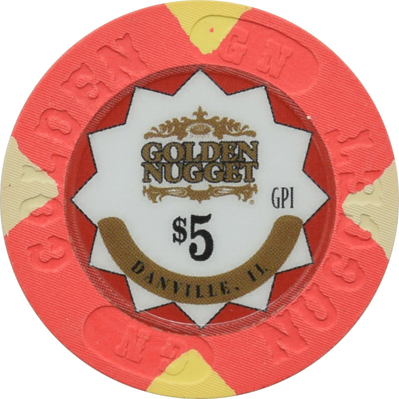 Golden Nugget Casino Danville Illinois $5 Chip