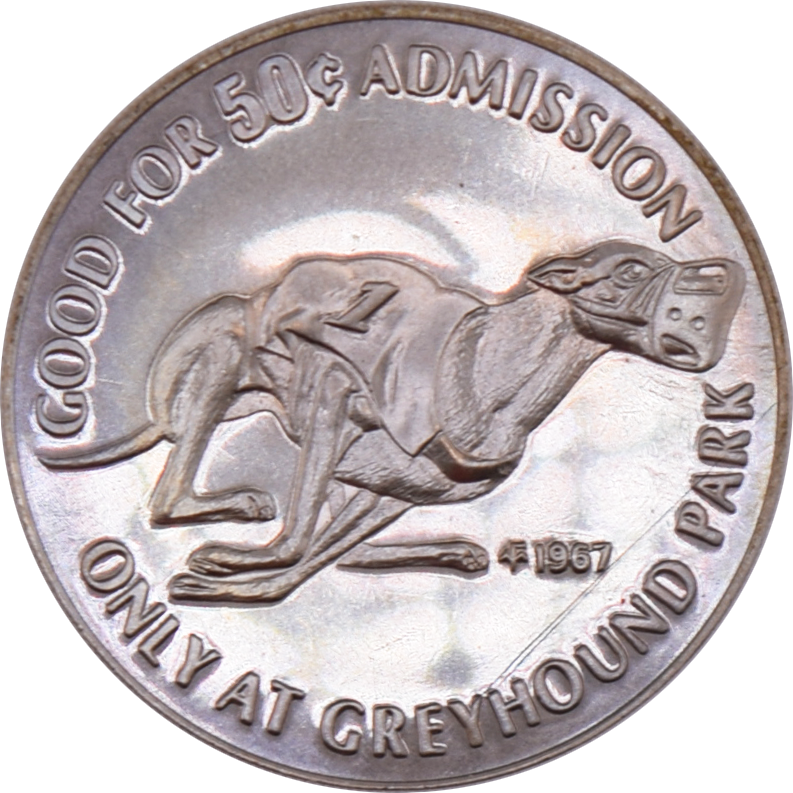 Greyhound Park Dog Race Track Phoenix Arizona 50 Cent Gaming Token 1967