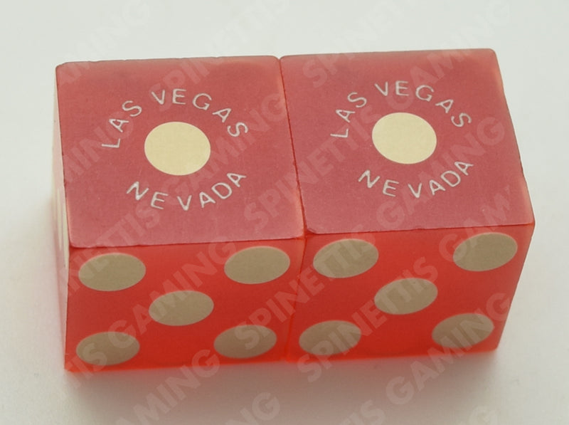 Sahara Casino Las Vegas Matching Number Blue Logo Dice Pair Sanded