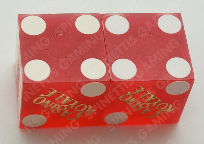 Casino Royale Las Vegas Nevada Red Sanded Pair of Dice