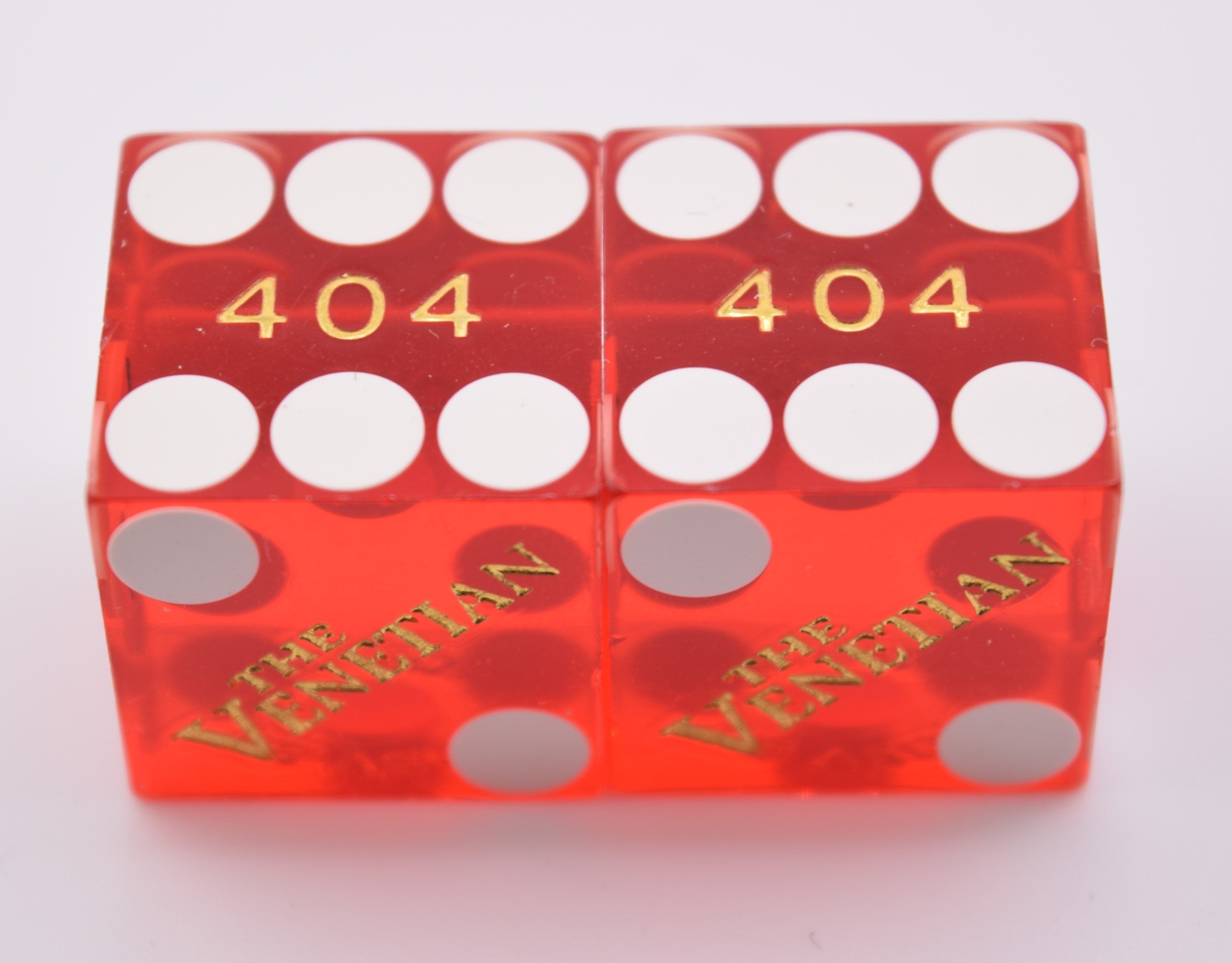 Venetian Casino Las Vegas Nevada Pair of Dice Matching Numbers