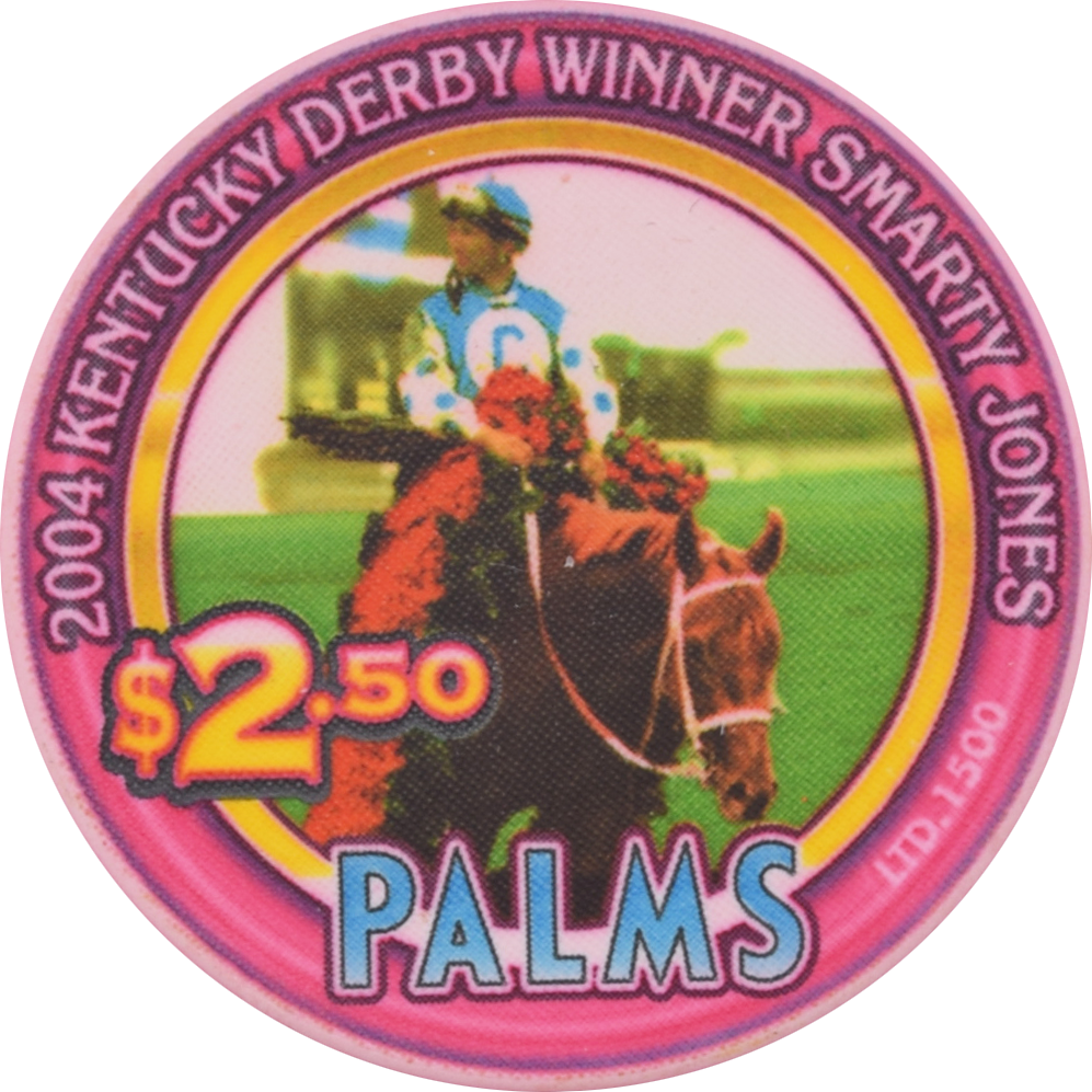 Palms Casino Las Vegas Nevada $2.50 Kentucky Derby Winner Smarty Jones Chip 2004 #2