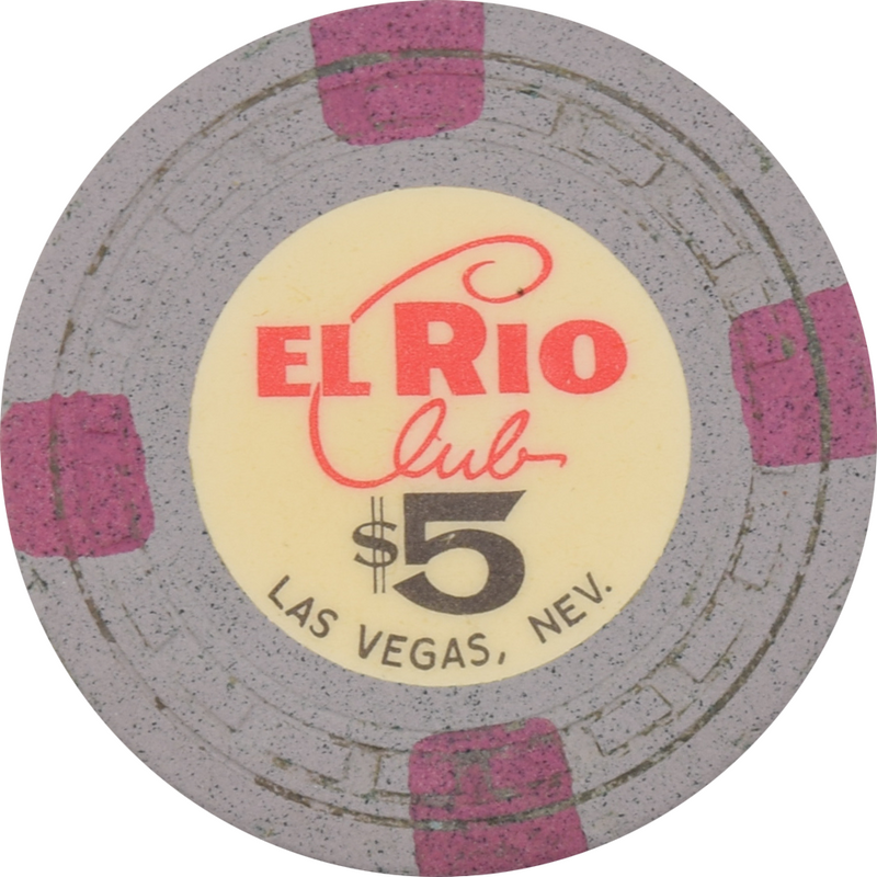 El Rio Club Casino Las Vegas Nevada $5 Chip 1962