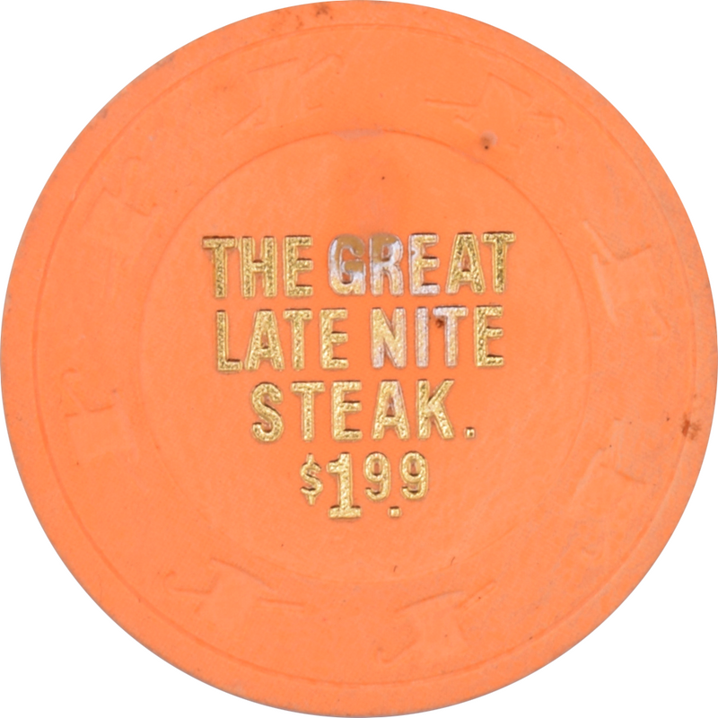 Golden Nugget Casino Las Vegas Nevada Great Late Nite Steak $1.99 Chip 1980s