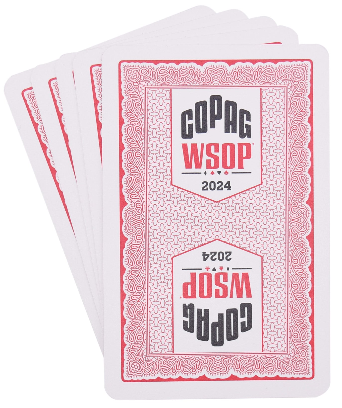 Copag WSOP 2024 Tournament Used 100% Plastic Playing Cards - Narrow Size (Bridge)Standard Index Black/Red Double Deck Set