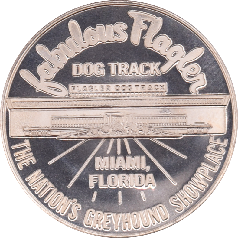 Flagler Greyhound Track Casino Miami Florida 50 Cent Gaming Token Proof 1967