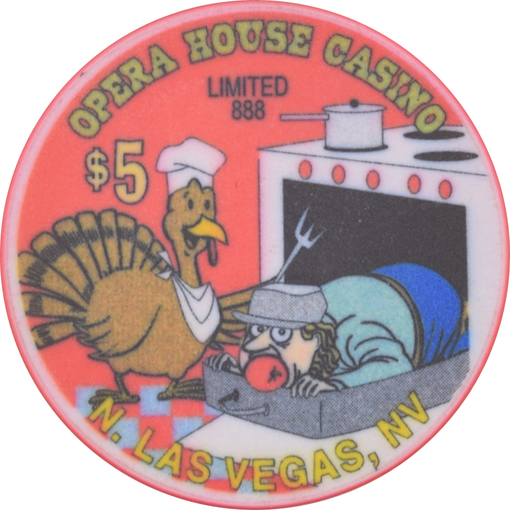 Opera House Casino N. Las Vegas Nevada $5 Thanksgiving Chip 1997