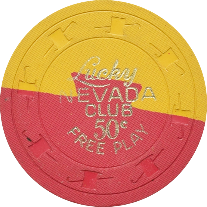 Nevada Club Casino Las Vegas Nevada 50 Cent Red Dovetail Chip 1967