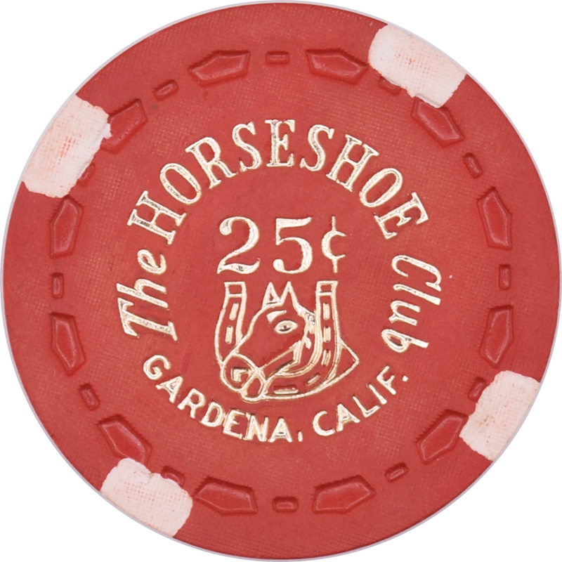 The Horseshoe Club Casino Gardena California 25 Cent NM Chip