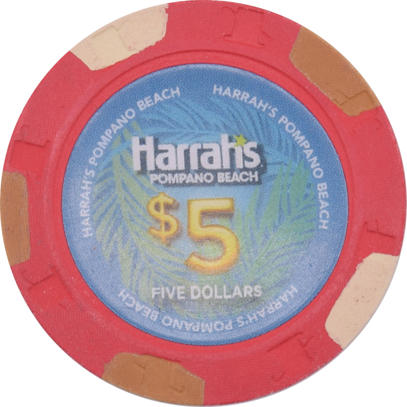 Harrah's Casino Pompano Beach Florida $5 Chip 2022