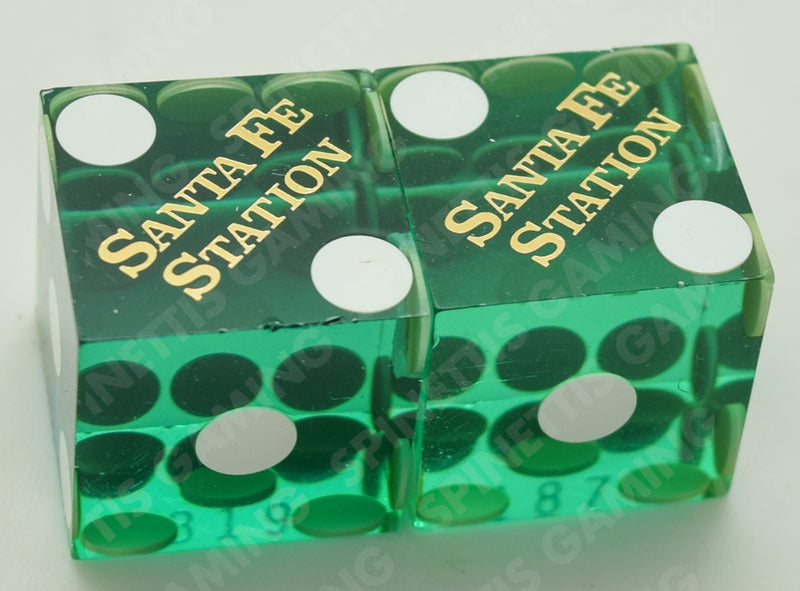 Santa Fe Station Casino Las Vegas Nevada Green Pair of Dice