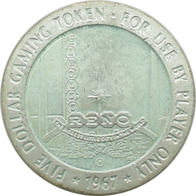 Harold's Club Casino Reno Nevada $5 Token 1967