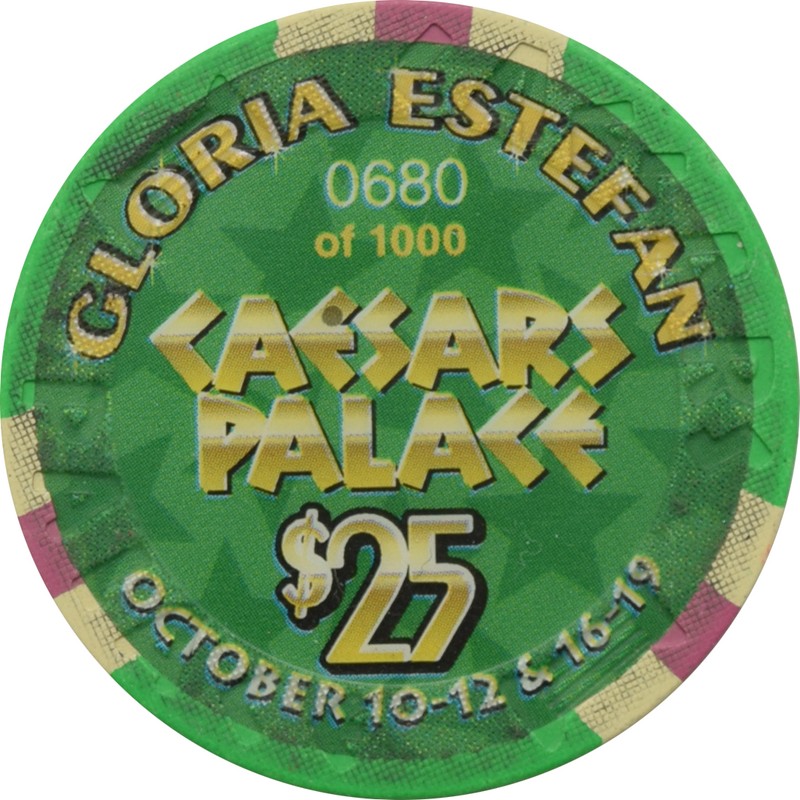 Caesars Palace Casino Las Vegas Nevada $25 Gloria Estefan Chip 2003