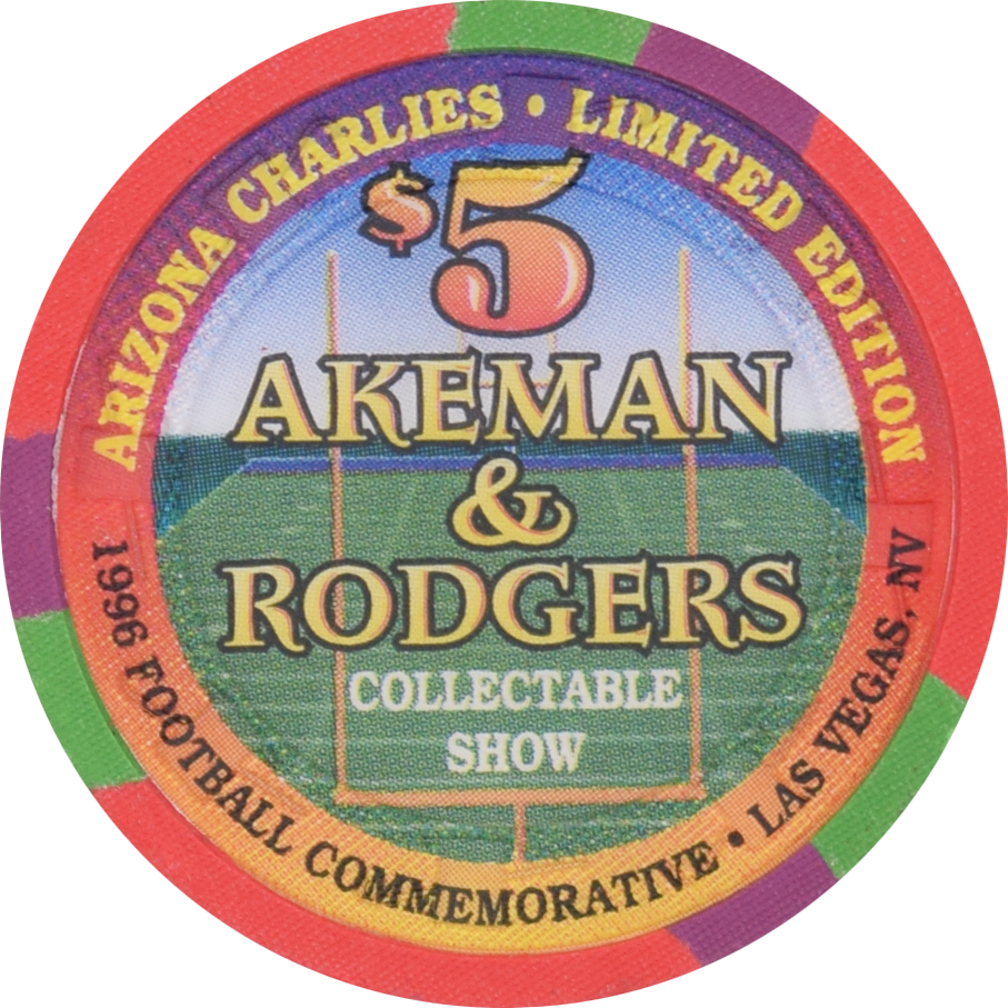 Arizona Charlie's Casino Las Vegas Nevada $5 Akeman & Rodgers Collectable Show Chip 1996