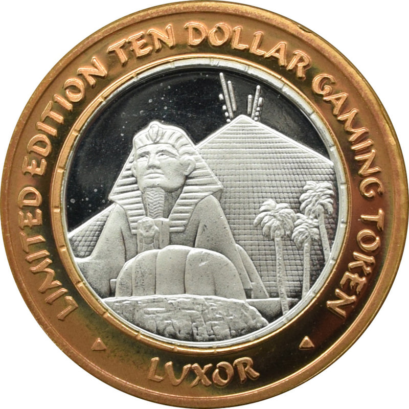 Luxor Casino Las Vegas "Sphinx and Pyramid - Millennium" $10 Silver Strike .999 Fine Silver 2000