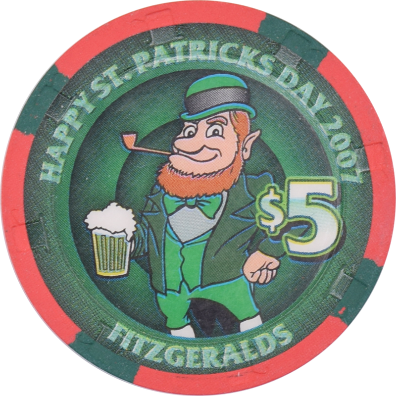 Fitzgeralds Casino Las Vegas Nevada $5 St. Patrick's Day Chip 2007