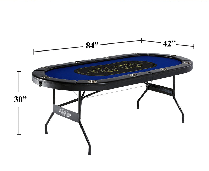 Used 82" Barrington 10-Player Poker Table (Blue)