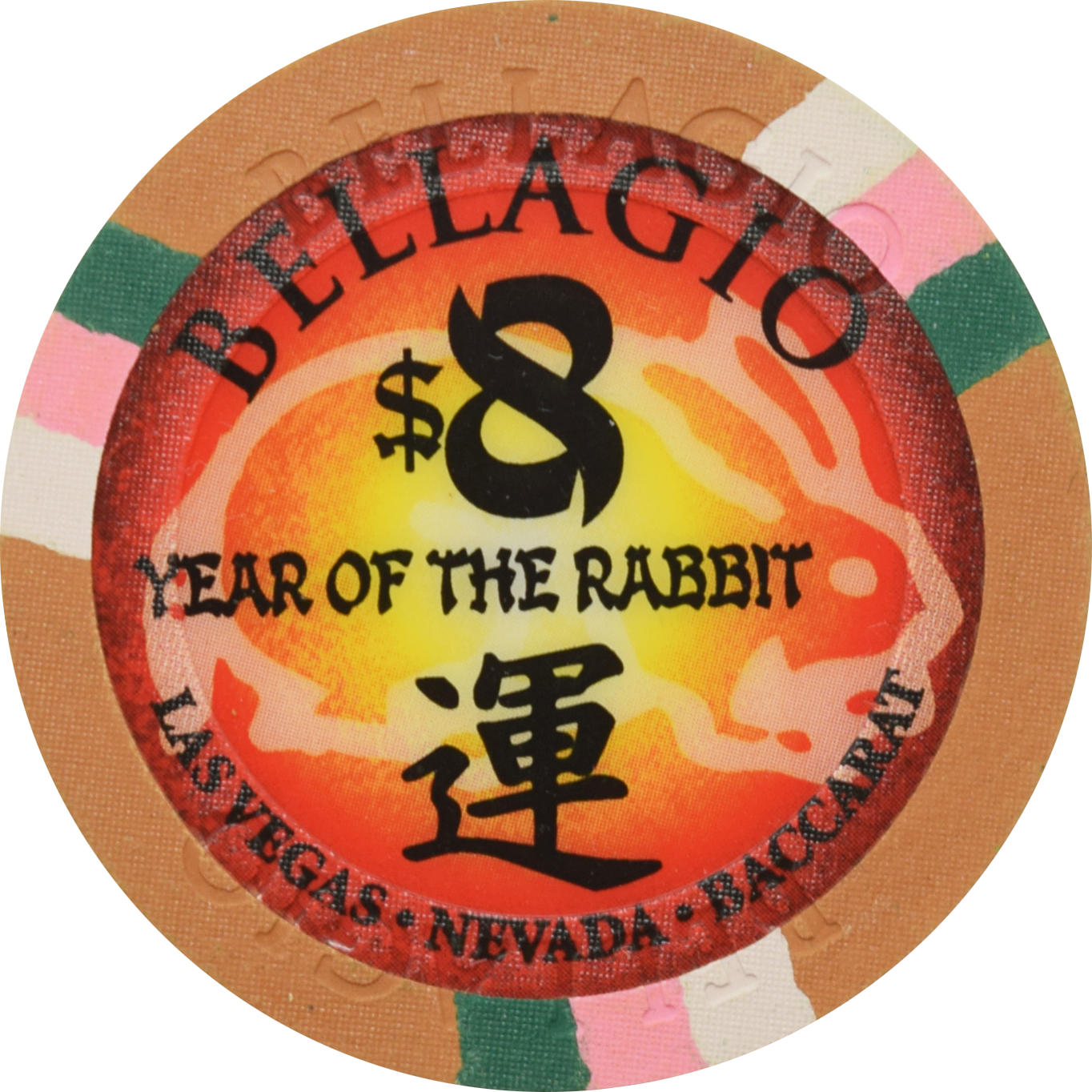 Bellagio Casino Las Vegas Nevada $8 Year Of The Rabbit Chip 2011