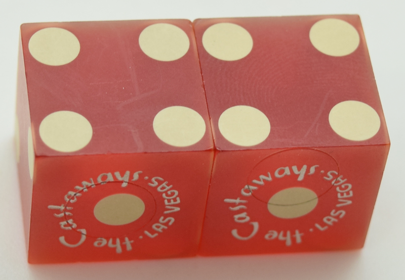 Castaways Casino Las Vegas Red Dice Pair Matching Logo