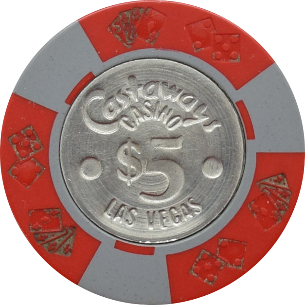 Castaways Casino Las Vegas Nevada $5 Chip 1980s Incused