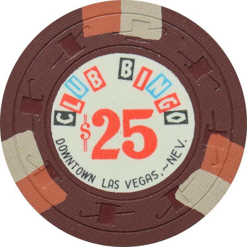 Club Bingo Casino Las Vegas Nevada $25 Chip 1968