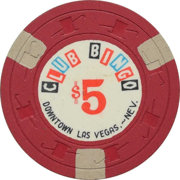 Club Bingo Casino Las Vegas Nevada $5 Chip 1968