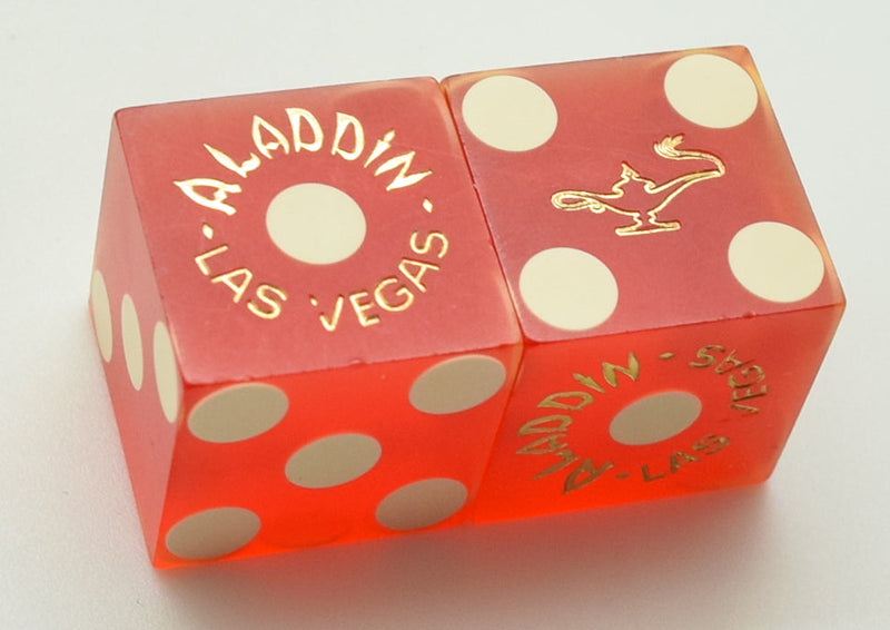 Aladdin Las Vegas Casino Dice Pair Collectible Vintage Matching Logo Pair 1970's