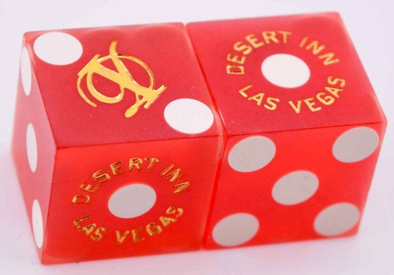 Desert Inn Casino Las Vegas Nevada Pair of Red Matching Number Dice 1990s