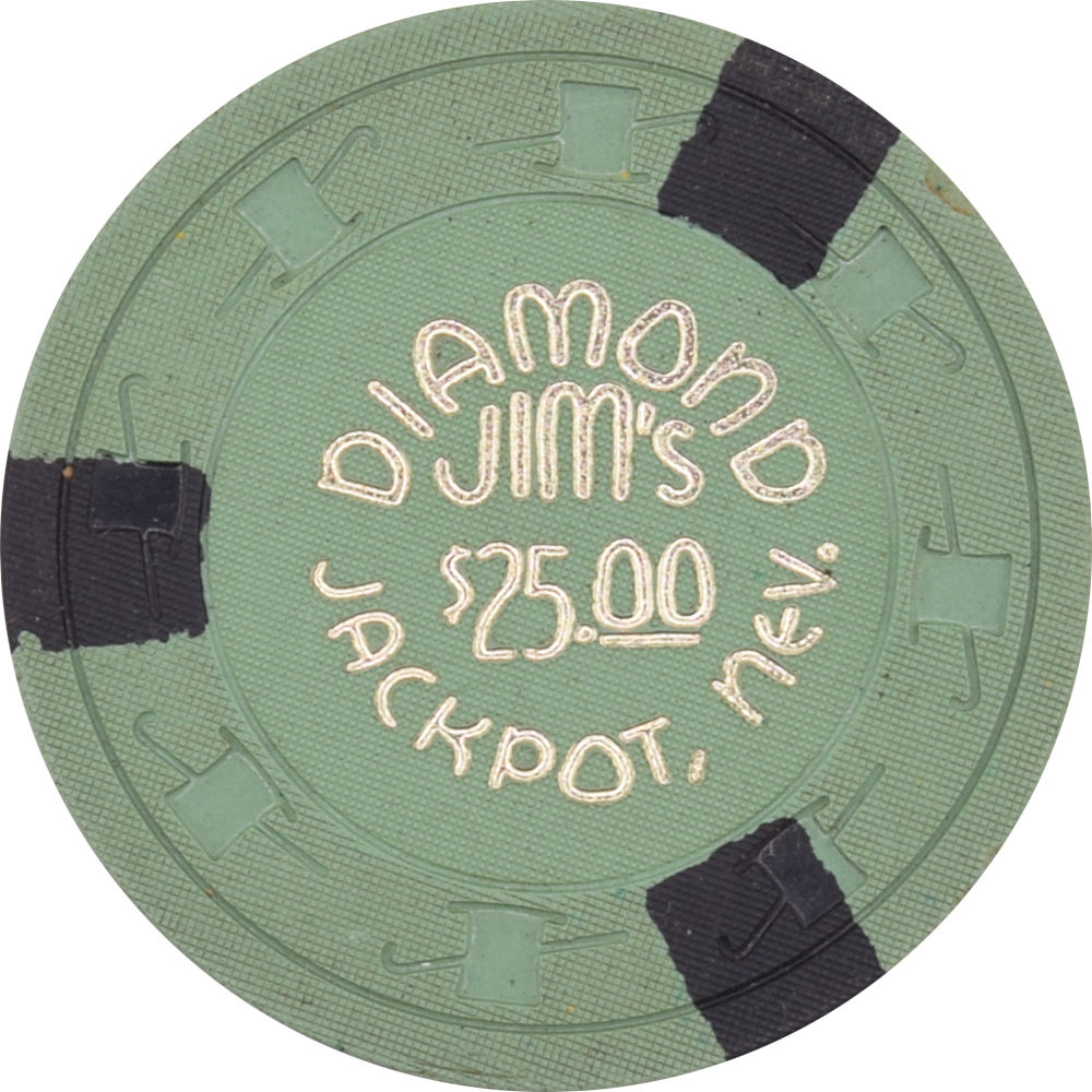 Diamond Jim's Casino Jackpot Nevada $25 Chip 1960