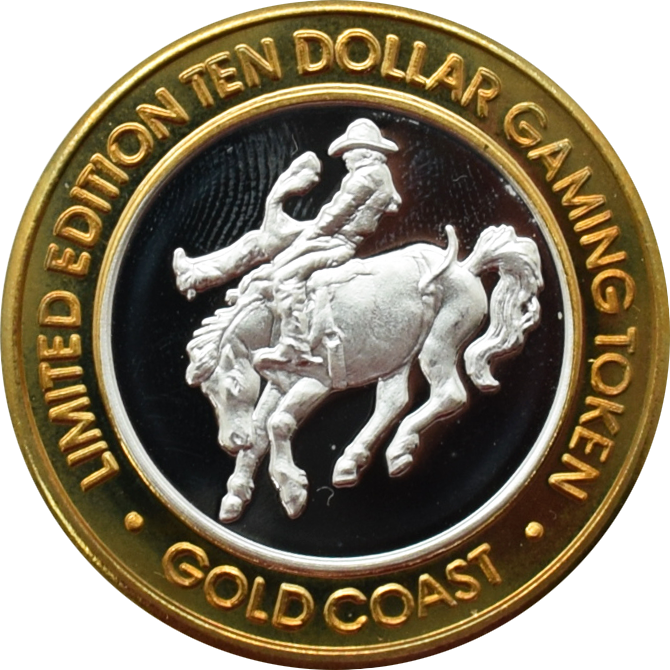 Gold Coast Casino Las Vegas Nevada "Bareback Rider" $10 Silver Strike .999 Fine Silver 2000