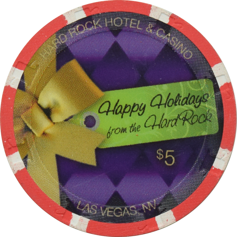 Hard Rock Casino Las Vegas Nevada $5 Christmas Chip 2009