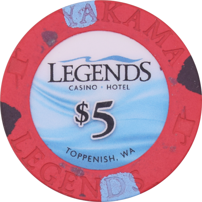 Legends Casino Toppenish Washington $5 chip